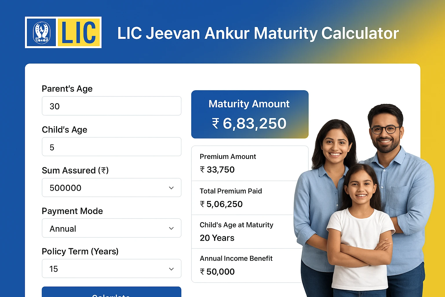LIC Jeevan Ankur Maturity Calculator